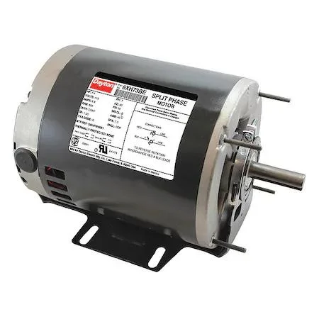 Dayton split-phase motor 1/4 HP 850 RPM 56 frame open drip-proof steel cradle base