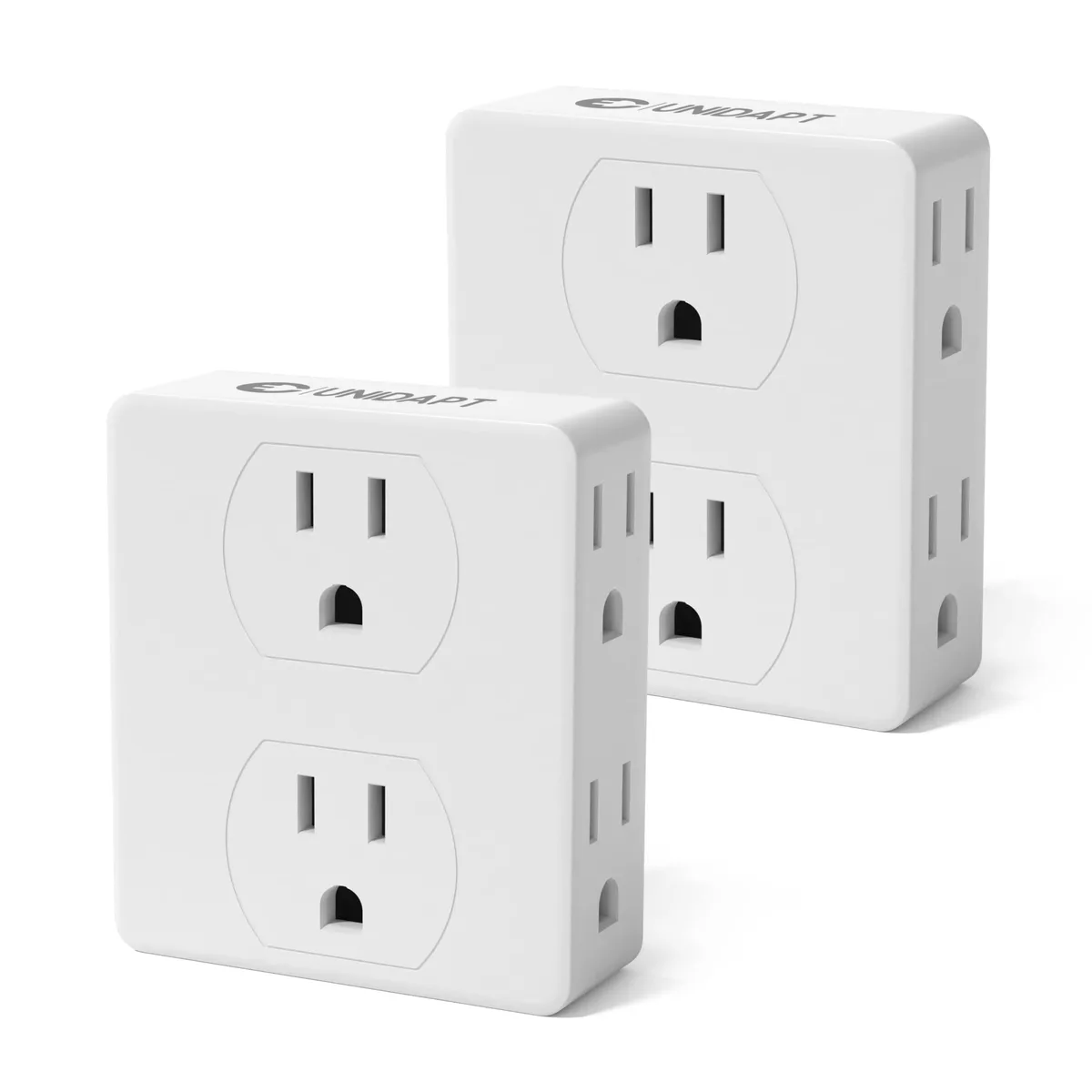  Unidapt 6-Outlet Wall Tap Extender 2-Pack 15A — product photo