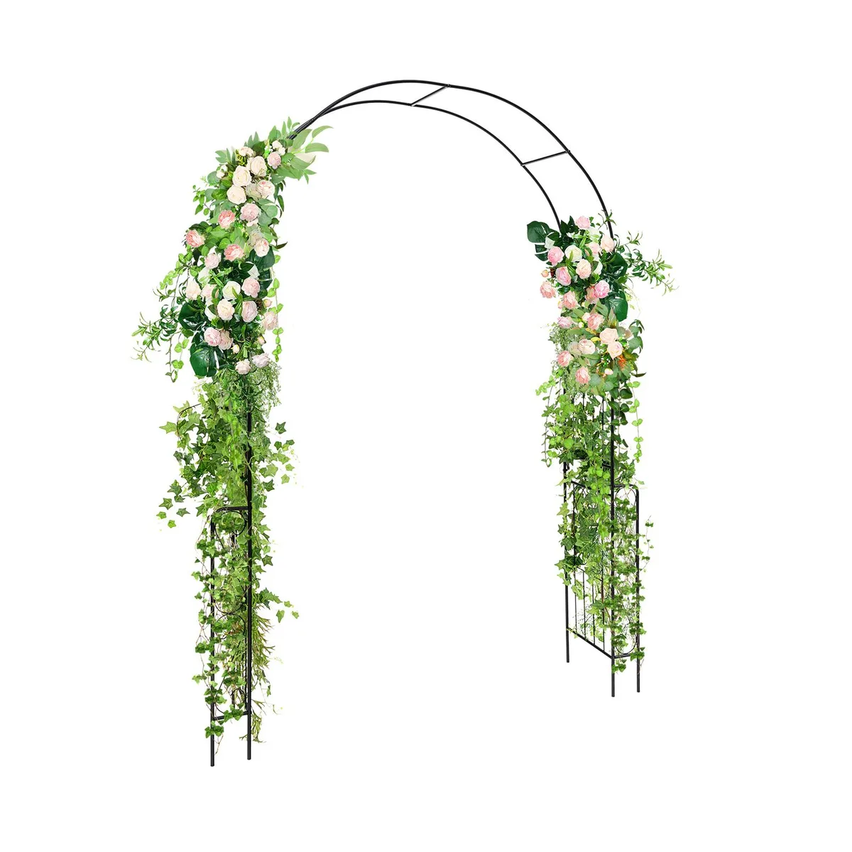 SlickBlue SlickBlue 7.9 ft Metal Garden Arch Trellis Black 95"H — product photo