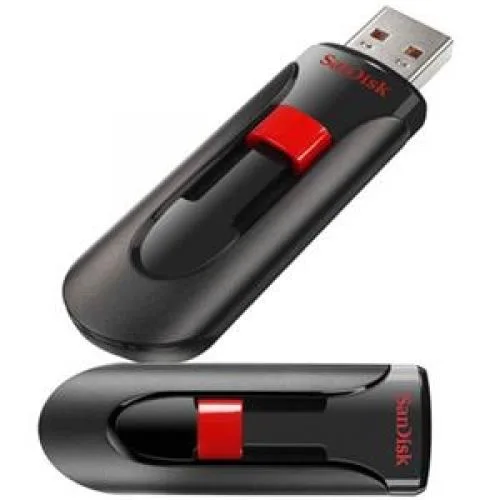 SanDisk SanDisk Cruzer Glide 64 GB USB 2.0 flash drive, red — product photo