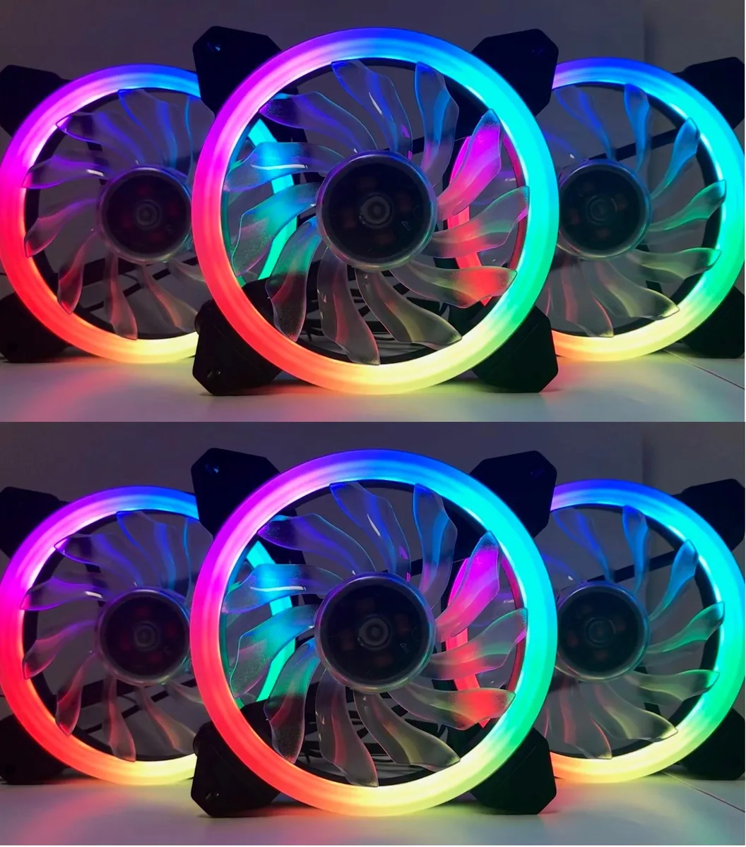 E-POWER E-POWER EP-FAN-2RGB6 120mm ARGB PWM Case Fan 6-Pack with Hub and Remote — product photo