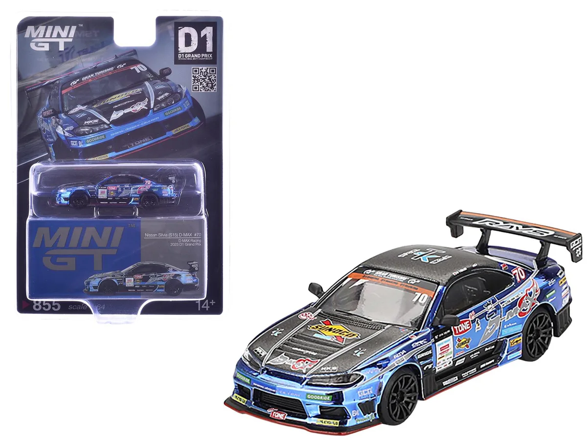 Mini GT Mini GT Nissan Silvia S15 D-MAX RHD #70 Masashi Yokoi D1 Grand Prix 2023 Ltd Ed 1/64 hobby collectible — product photo