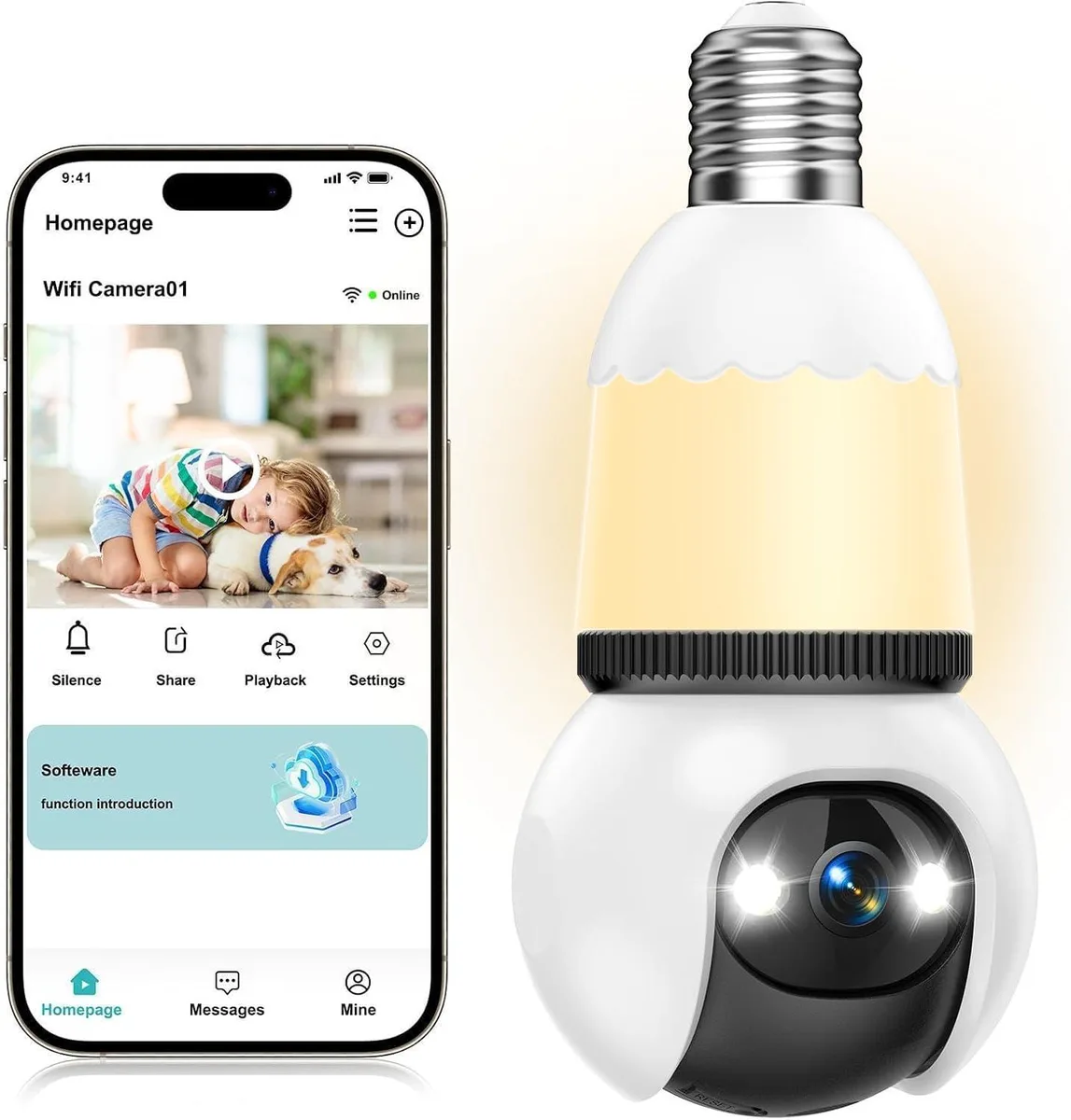  Clover PW1 Wireless Surveillance 2K 360° Pan-Tilt IP66 — product photo