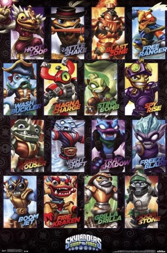 Skylanders Swap Force poster print, 22 by 34 inches, on heavy stock paper