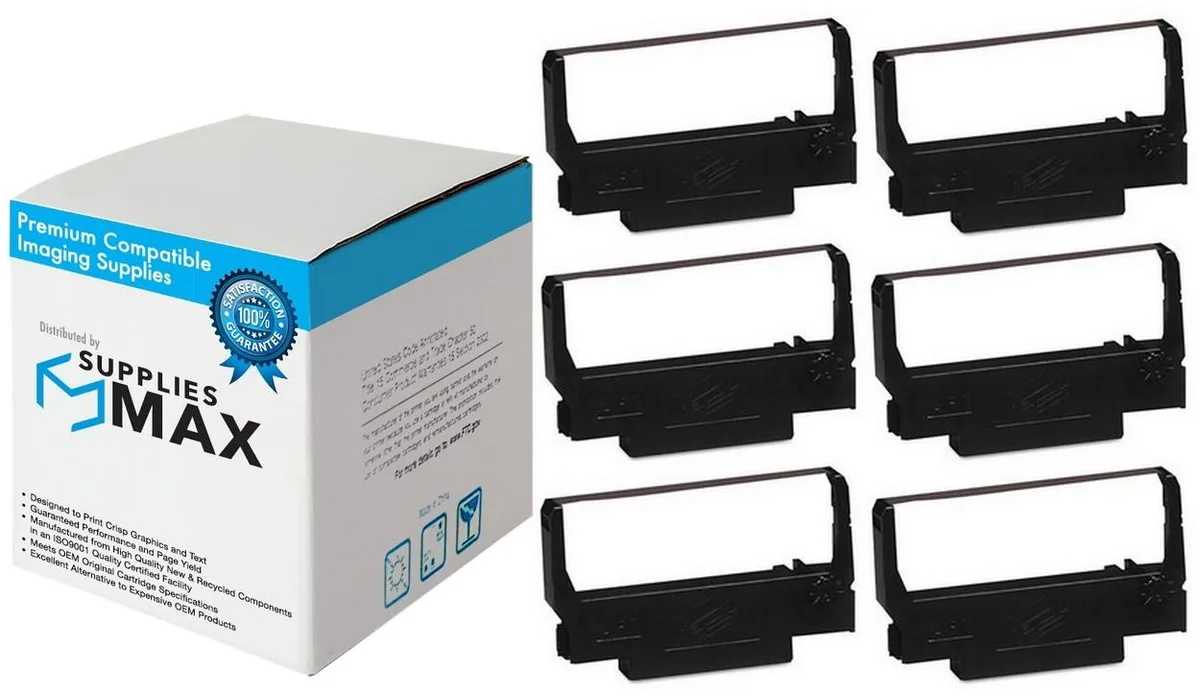 SuppliesMax SuppliesMax Panasonic P100WB Black Printer Ribbon 6-Pack — product photo
