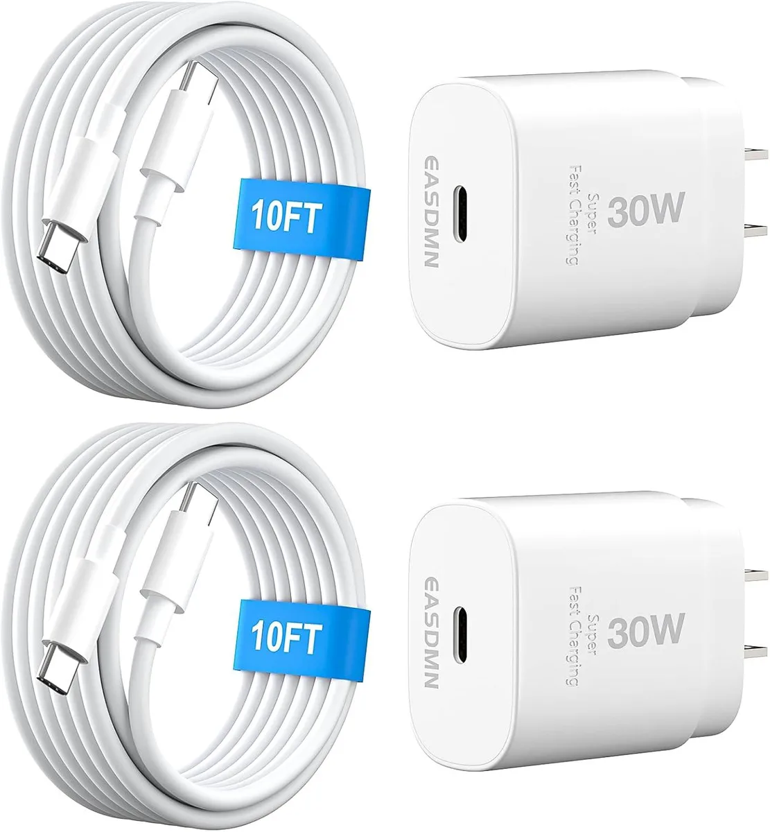 ONITOON ONITOON 30W USB-C Wall Charger 2-Pack with 10ft Cables — product photo