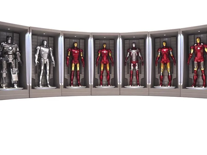 Hot Toys Hot Toys Iron Man 3 Hall of Armor Miniature Collectible 12 cm — product photo