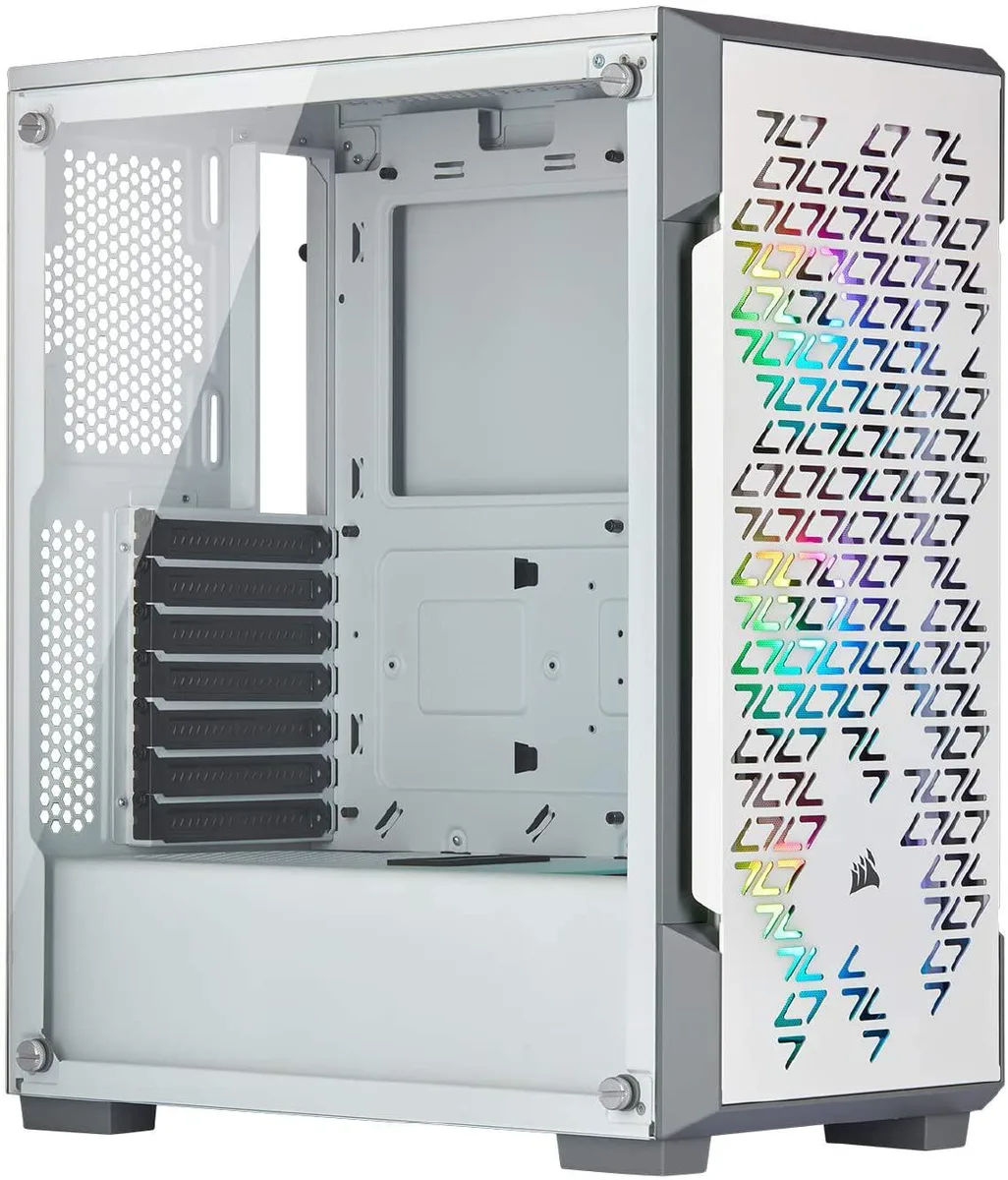 Corsair Corsair iCUE 220T RGB Airflow Tempered Glass Mid-Tower Case, White — product photo
