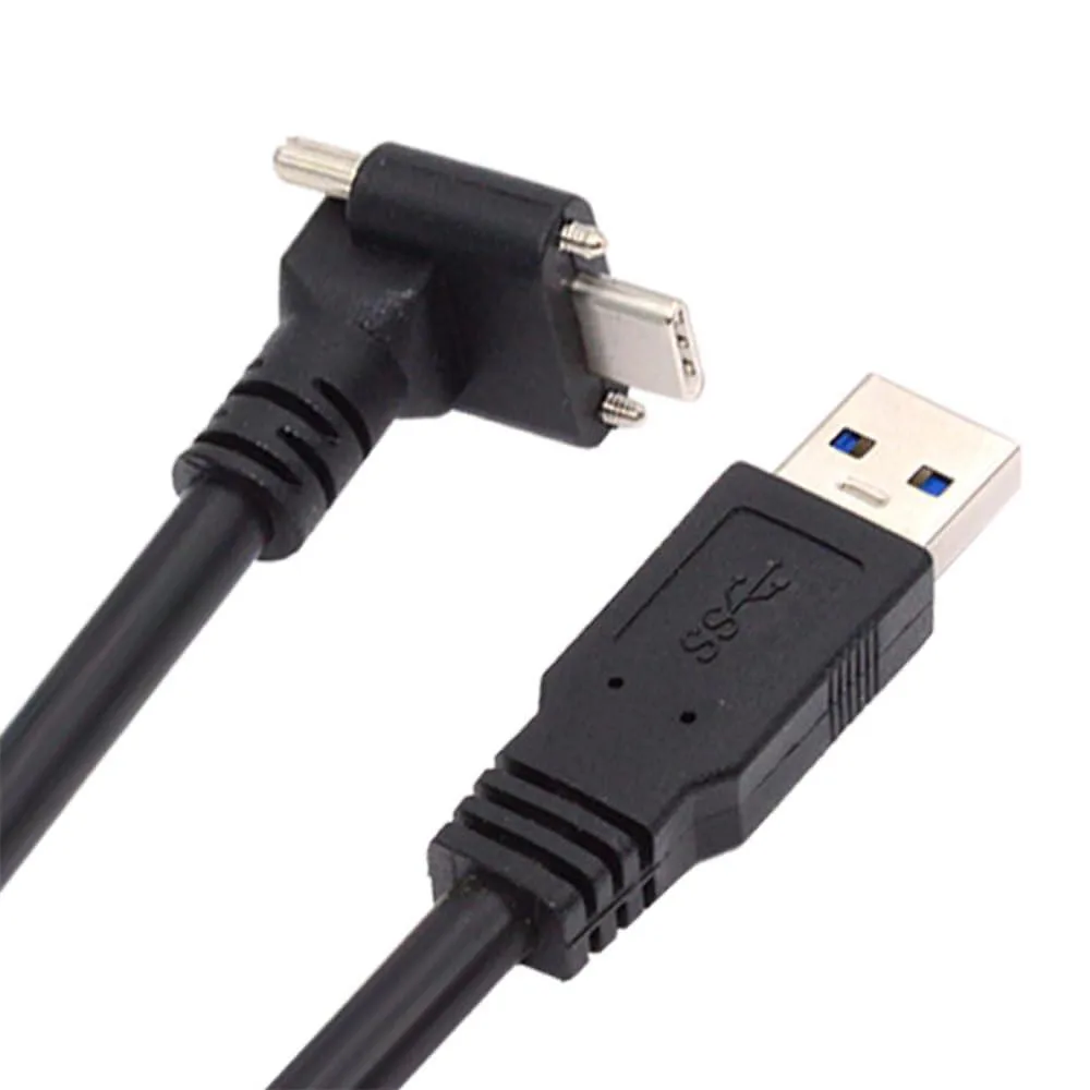 Fervit Fervit USB-C to USB 3.0 Angled Screw-Lock Cable 200cm — product photo