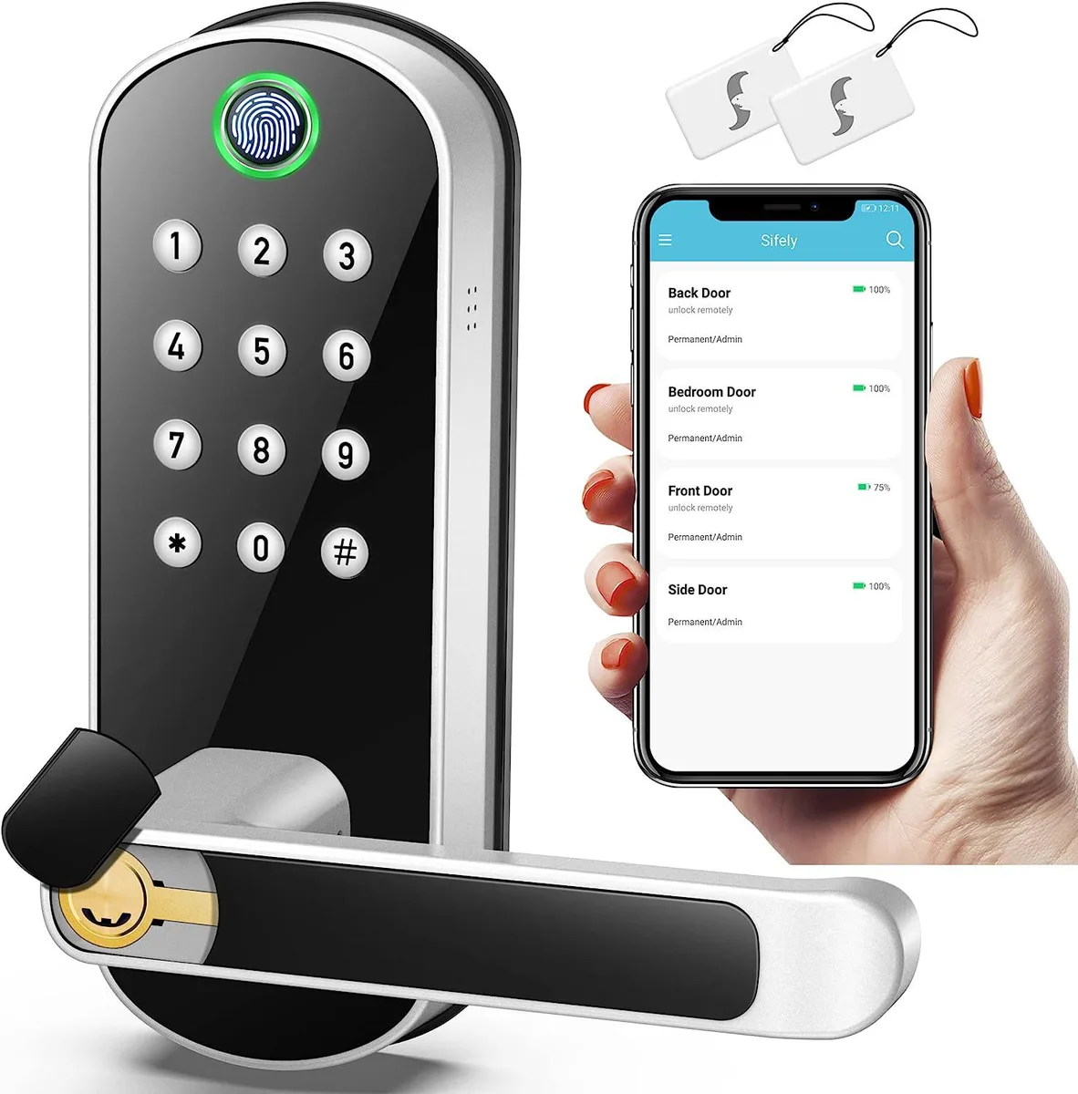 PCMART PCMART Smart Door Lock 5-in-1 Bluetooth Biometric — product photo
