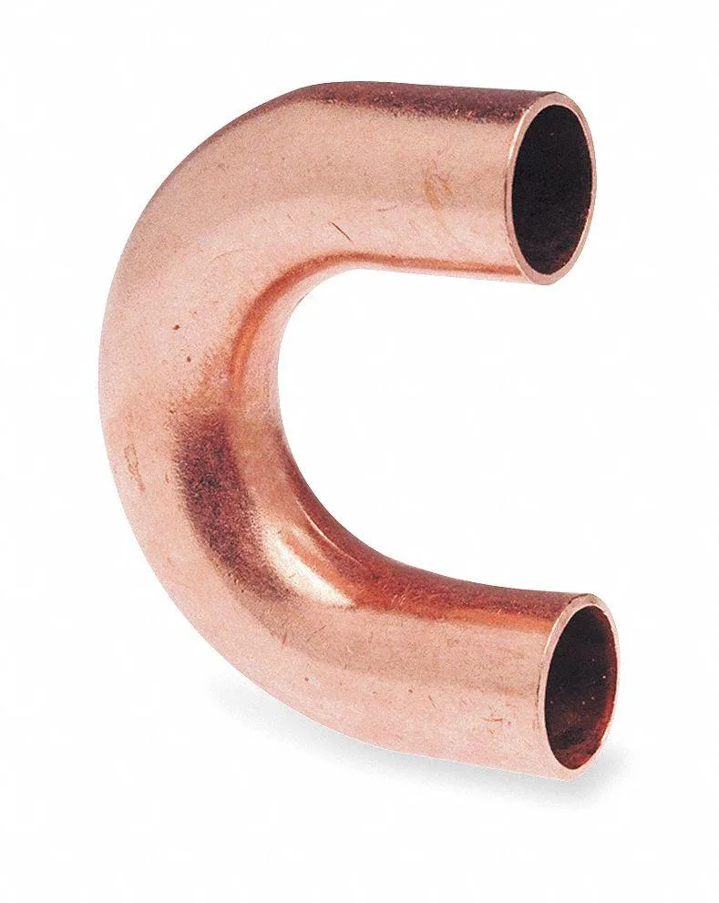 3/4 inch copper return bend with smooth cylindrical finish
