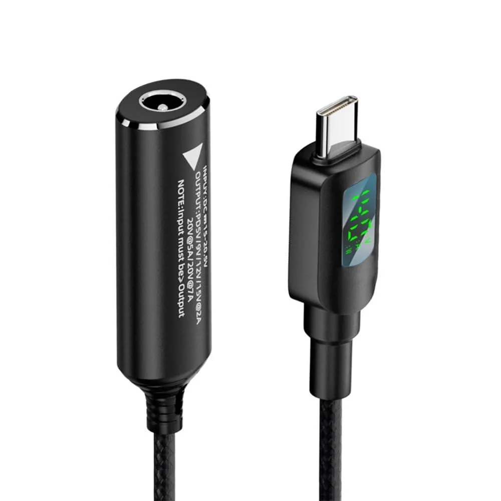 Vszerda Vszerda DC Jack 5.5x2.1mm to USB-C 140W LED Display Cable 21cm — product photo