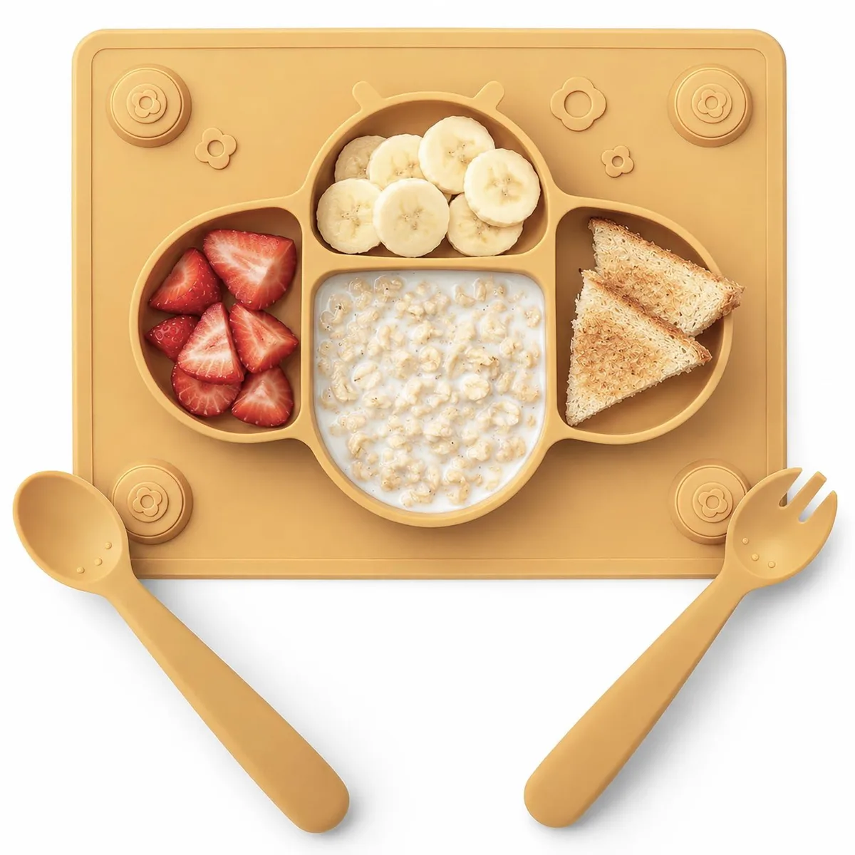 ROCCED Baby Suction Plate Set Mustard 10 x 7.6 in — product photo