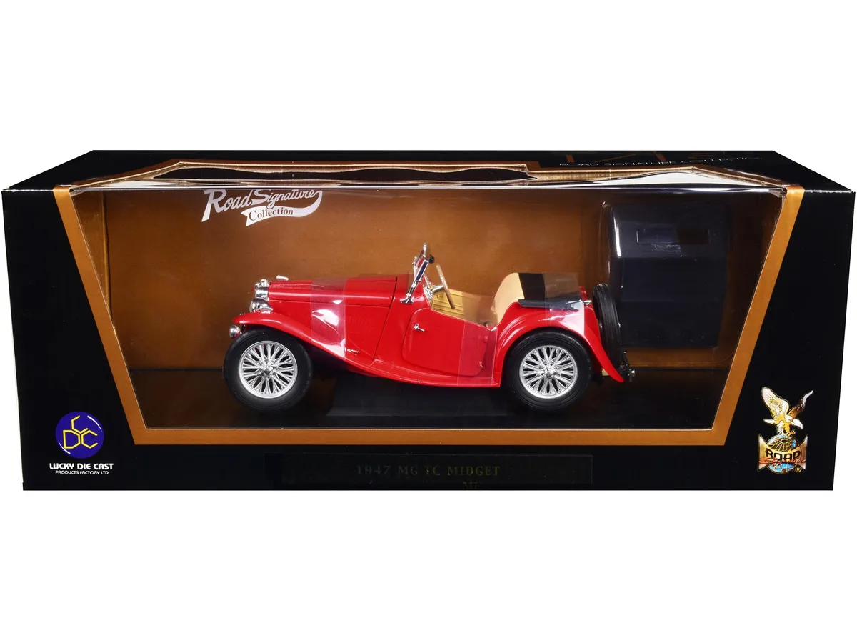 ROAD SIGNATURE ROAD SIGNATURE 1947 MG TC Midget Red 1/18 Diecast Model Car — product photo