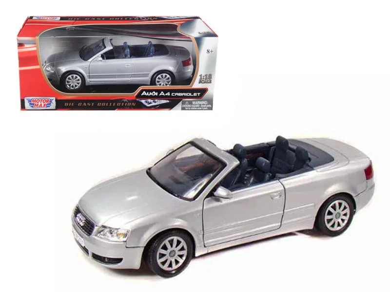 MOTORMAX MOTORMAX 2004 Audi A4 Cabriolet Silver 1/18 Diecast Vehicle — product photo