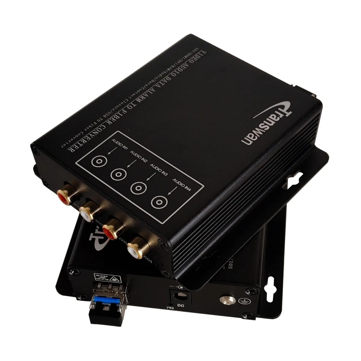 AOSU AOSU 4 Ch RCA Audio Over Fiber Extender 20 Km SMF 2 Km MMF with SFP Module audio adapter — product photo