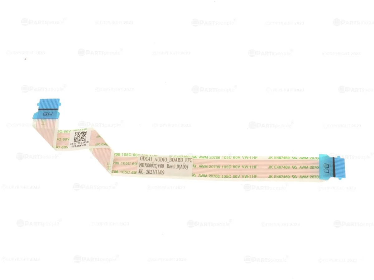 Flat orange ribbon cable with connectors at both ends