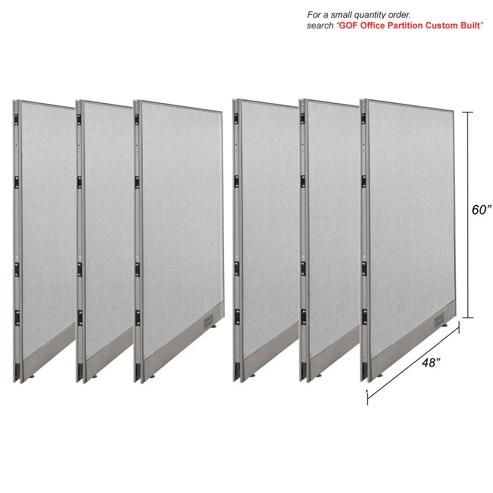 GOF GOF Single Panel Office Partition 6 Pack 48" W x 60" H — product photo