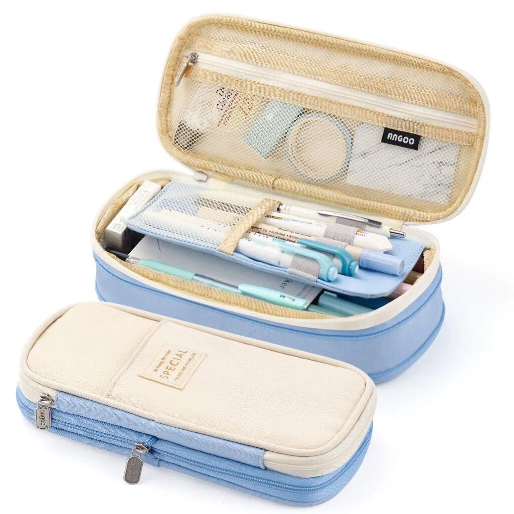  EASTHILL BAG-158 Expandable Pencil Case 8.66 x 4.13 x 2.56 in Light Blue — product photo