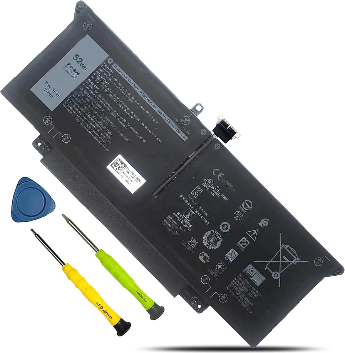 TAURKENAM TAURKENAM JHT2H laptop battery 7.6V 52Wh 6500mAh 4-cell for Dell Latitude 7310 7410 — product photo