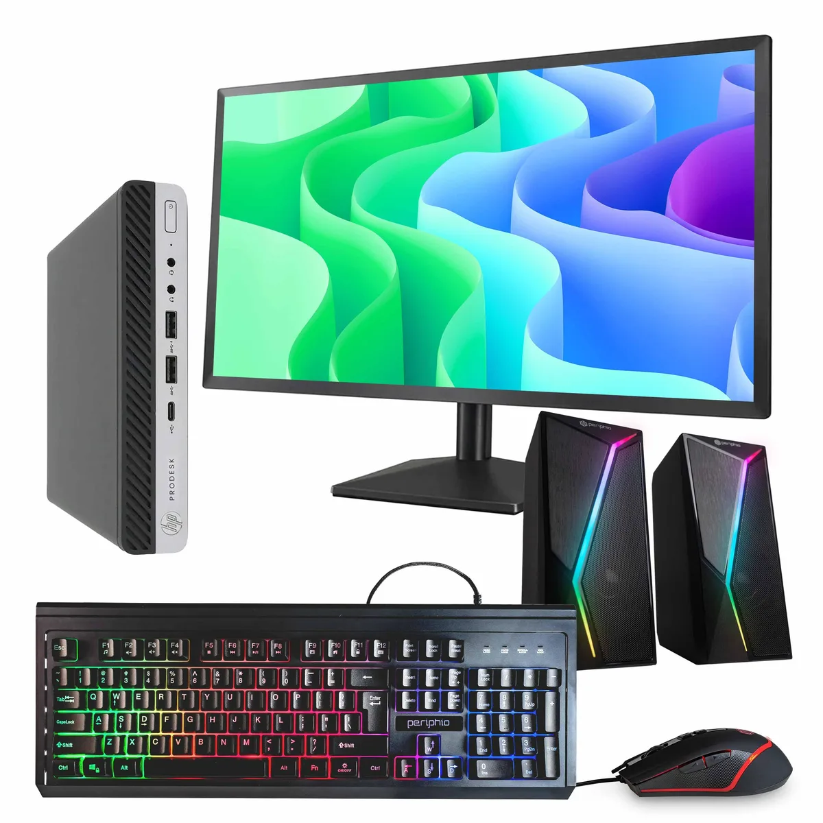HP HP ProDesk 600G5 Mini PC i5-9500T 16GB DDR3 1TB SSD 24" Monitor Windows 11 Pro — product photo