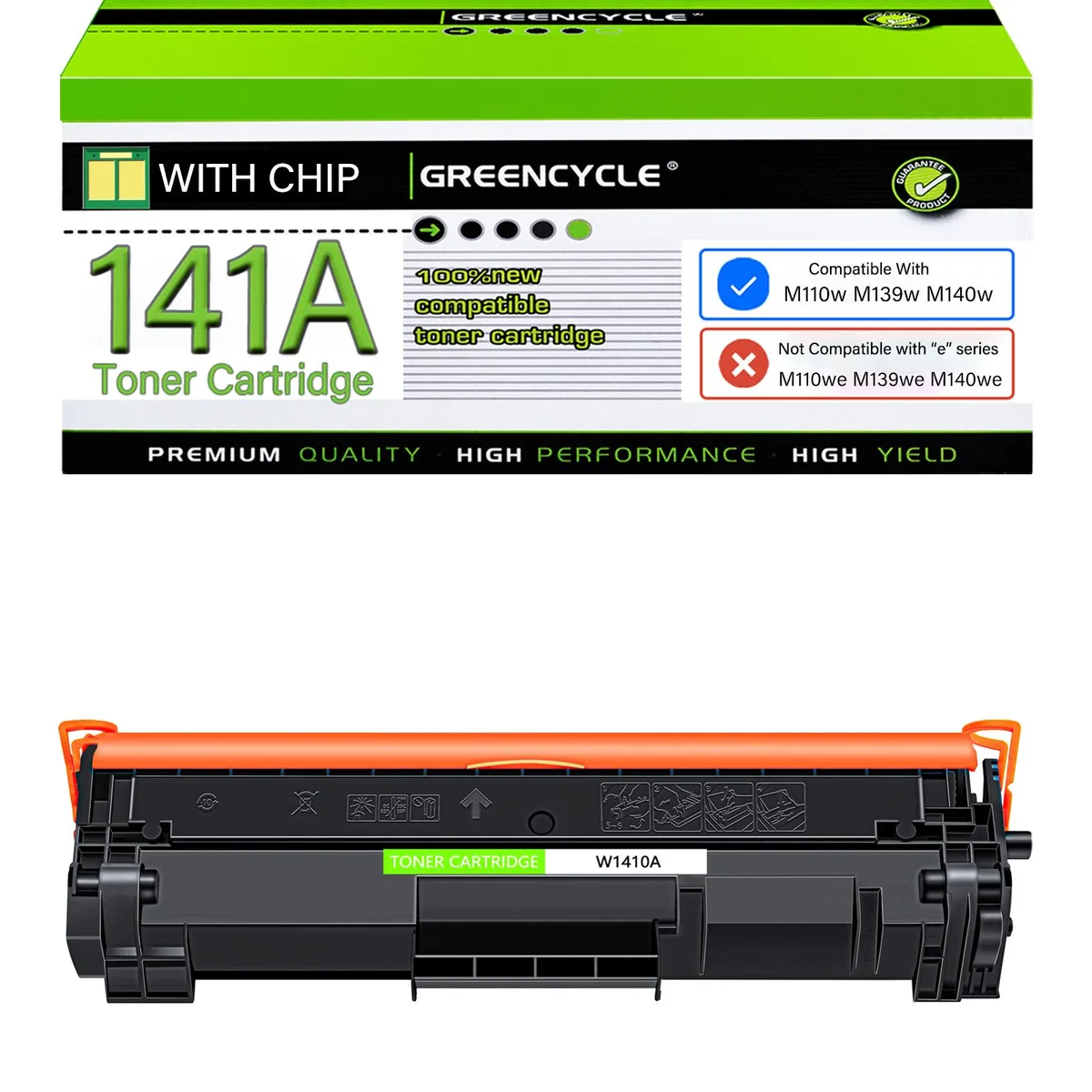 GREENCYCLE GREENCYCLE W1410A Compatible Black Toner Cartridge 141A 1000 pages 1 Pack — product photo