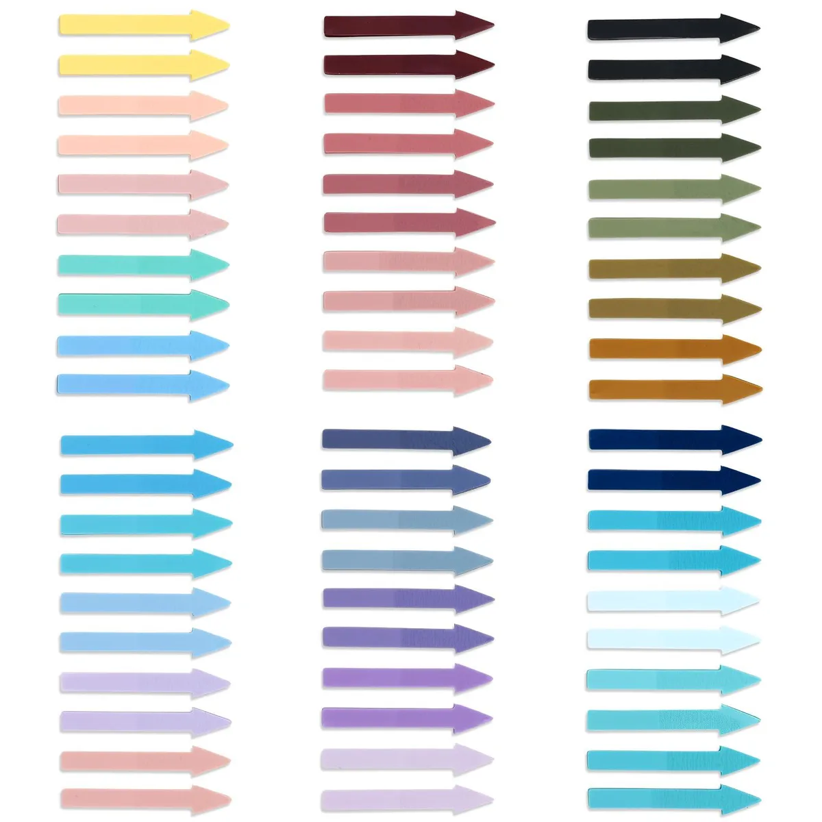 Multicolored translucent arrow sticky tabs 1200 pieces 1.7 by .3 inches