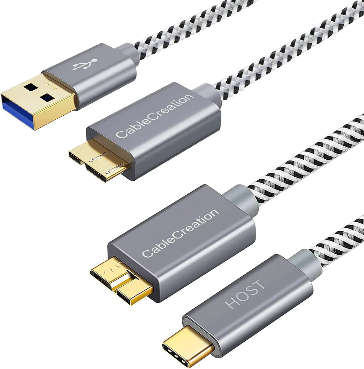 CableCreation CableCreation USB C to Micro USB 3.0 Cable 1FT + USB A to Micro USB 3.0 Cable 1FT — product photo