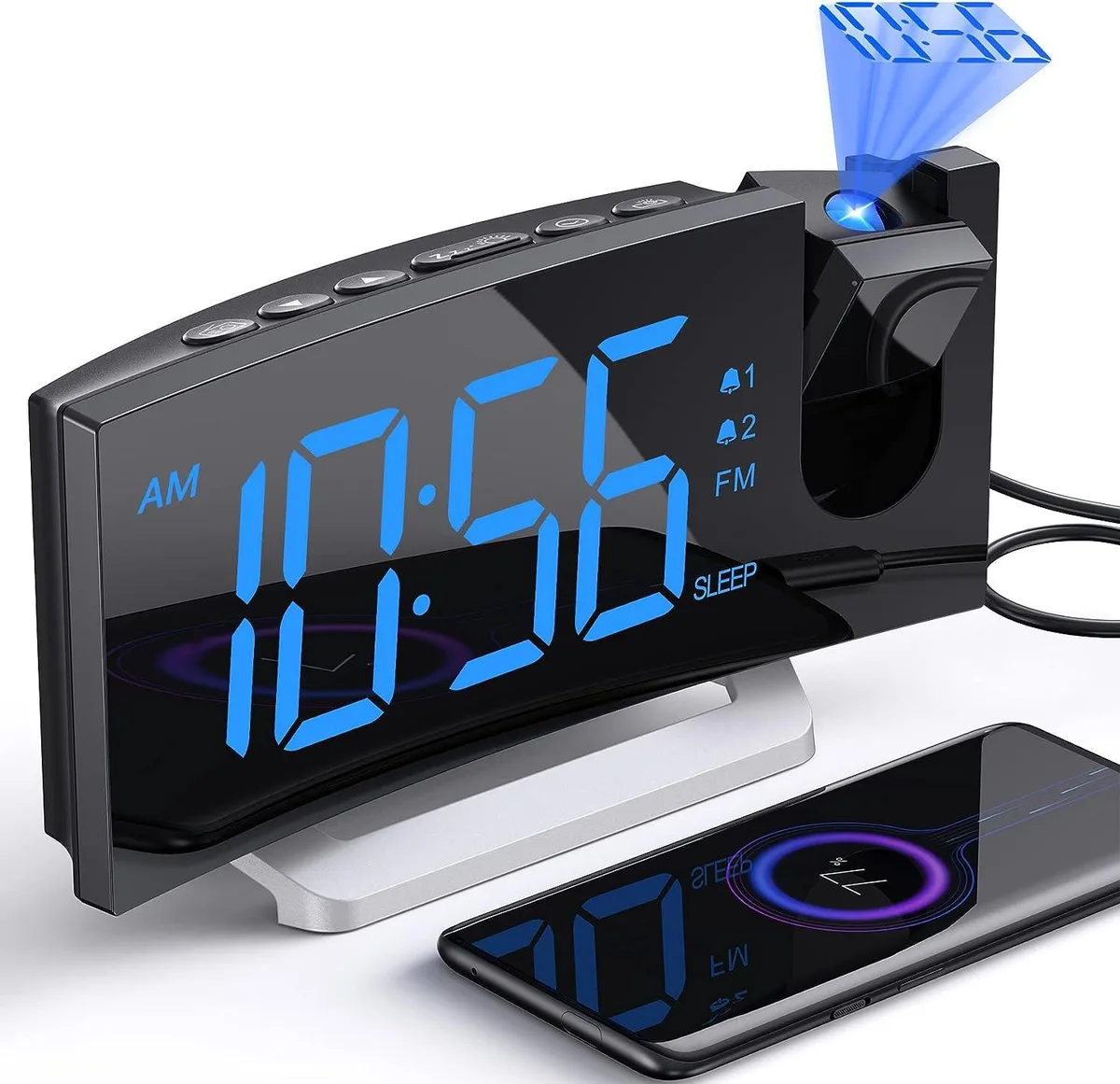 KEHIPI KEHIPI Projection Alarm Clock Black — product photo
