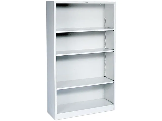 HON HON S60ABCQ office furniture steel bookcase 4 shelves 328 lb capacity 59.00" x 34.50" x 12.60" light gray — product photo