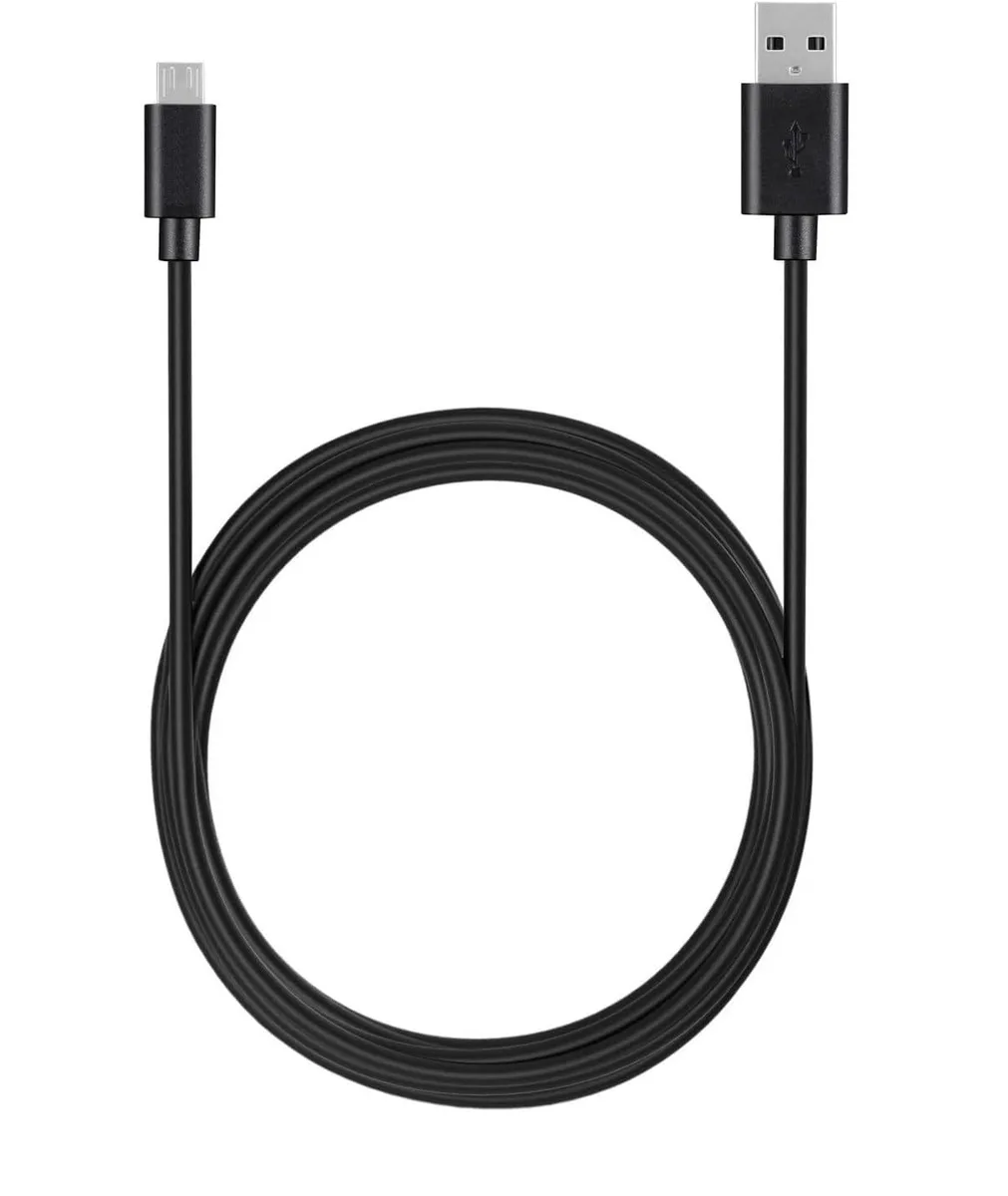 White 3-foot Micro USB cable with compact connectors