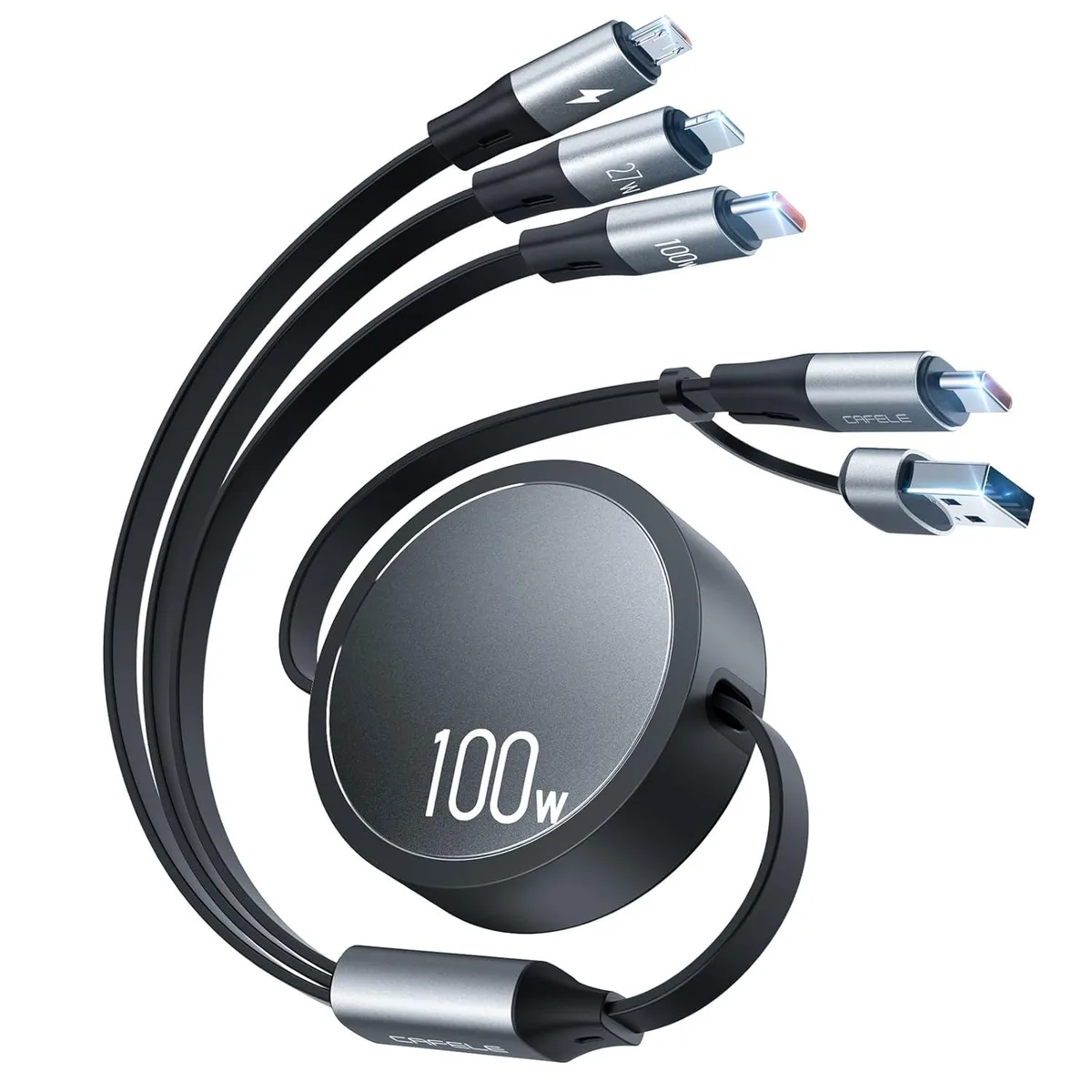 Mobee Mobee 100W 6-in-1 Retractable Cable 3.6ft — product photo