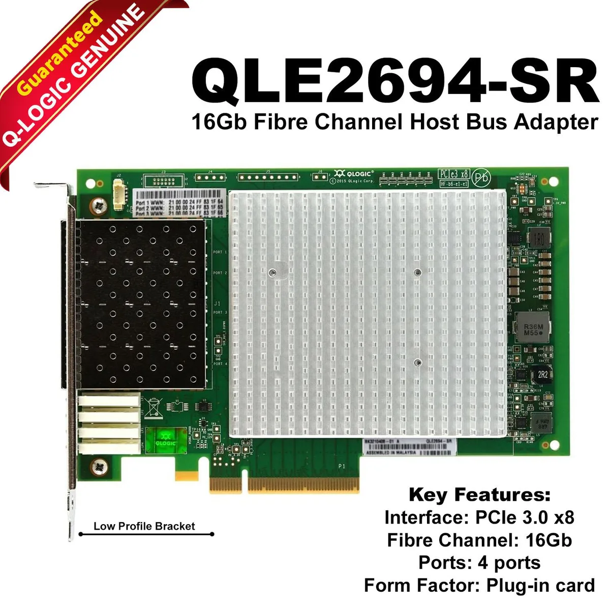QLogic Corp. QLogic Corp. QLE2694-SR 16Gb Quad Port FC PCIe Gen3 x16 network card — product photo
