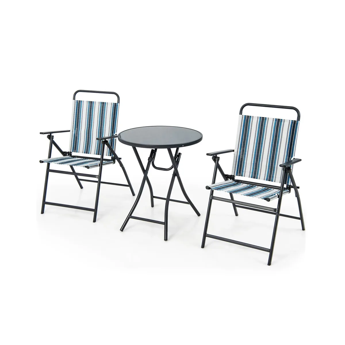 SlickBlue SlickBlue 3-Piece Outdoor Folding Chair Set Blue — product photo