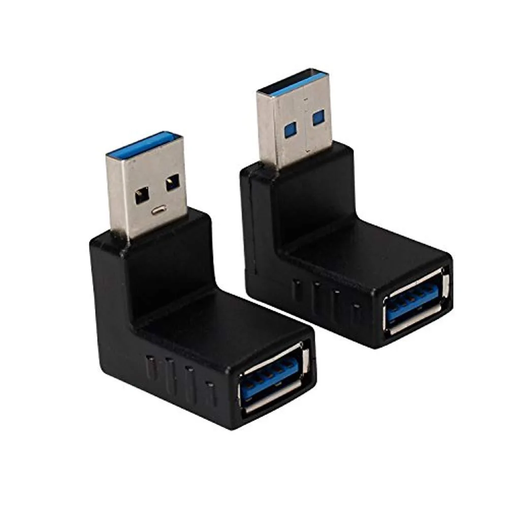 Glodfo Glodfo USB 3.0 Male to Female 90 Degree Adapter 2-Pack Black — product photo