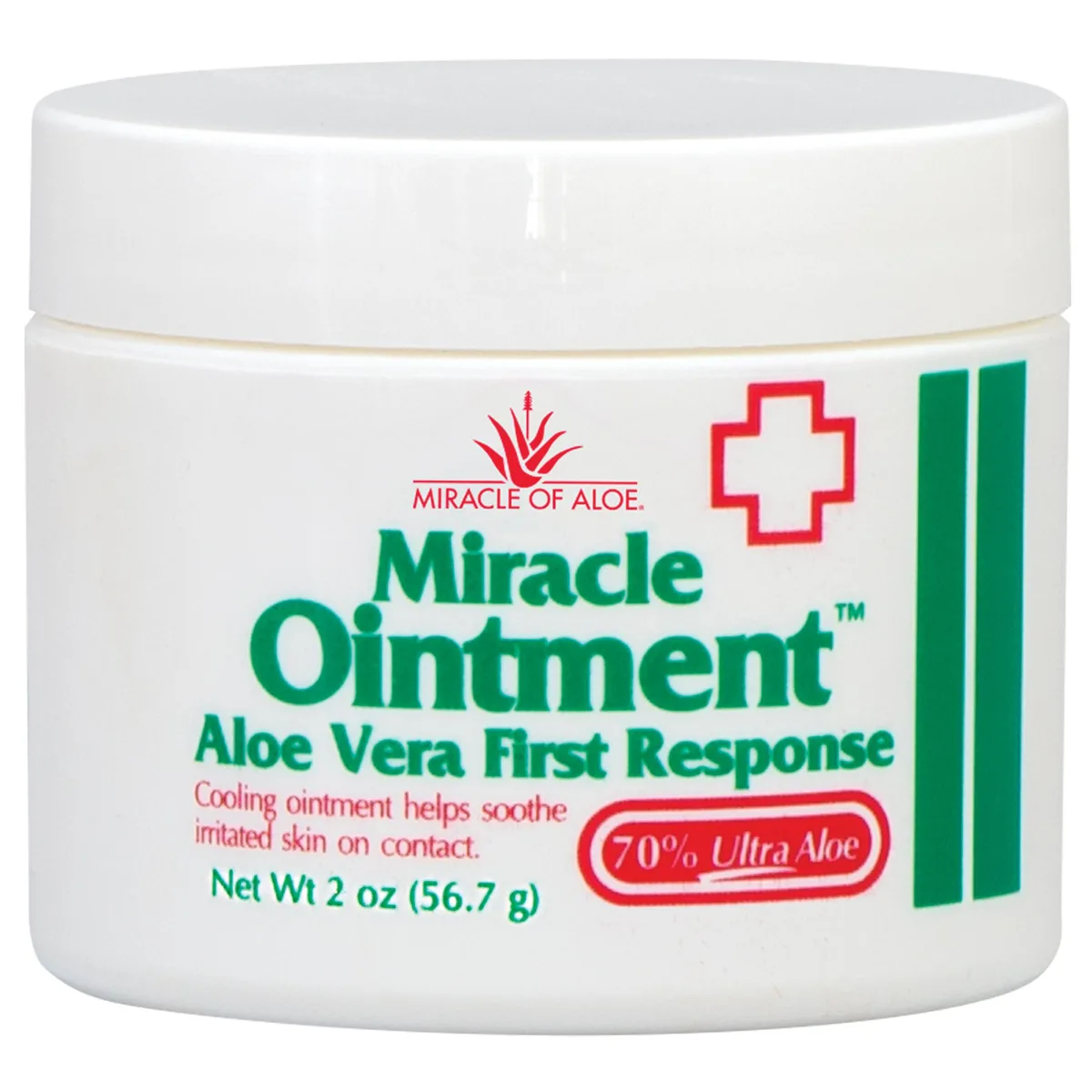 Miracle of Aloe Miracle of Aloe Miracle Ointment First Aid Cream 70% UltraAloe 2 ounce jar — product photo