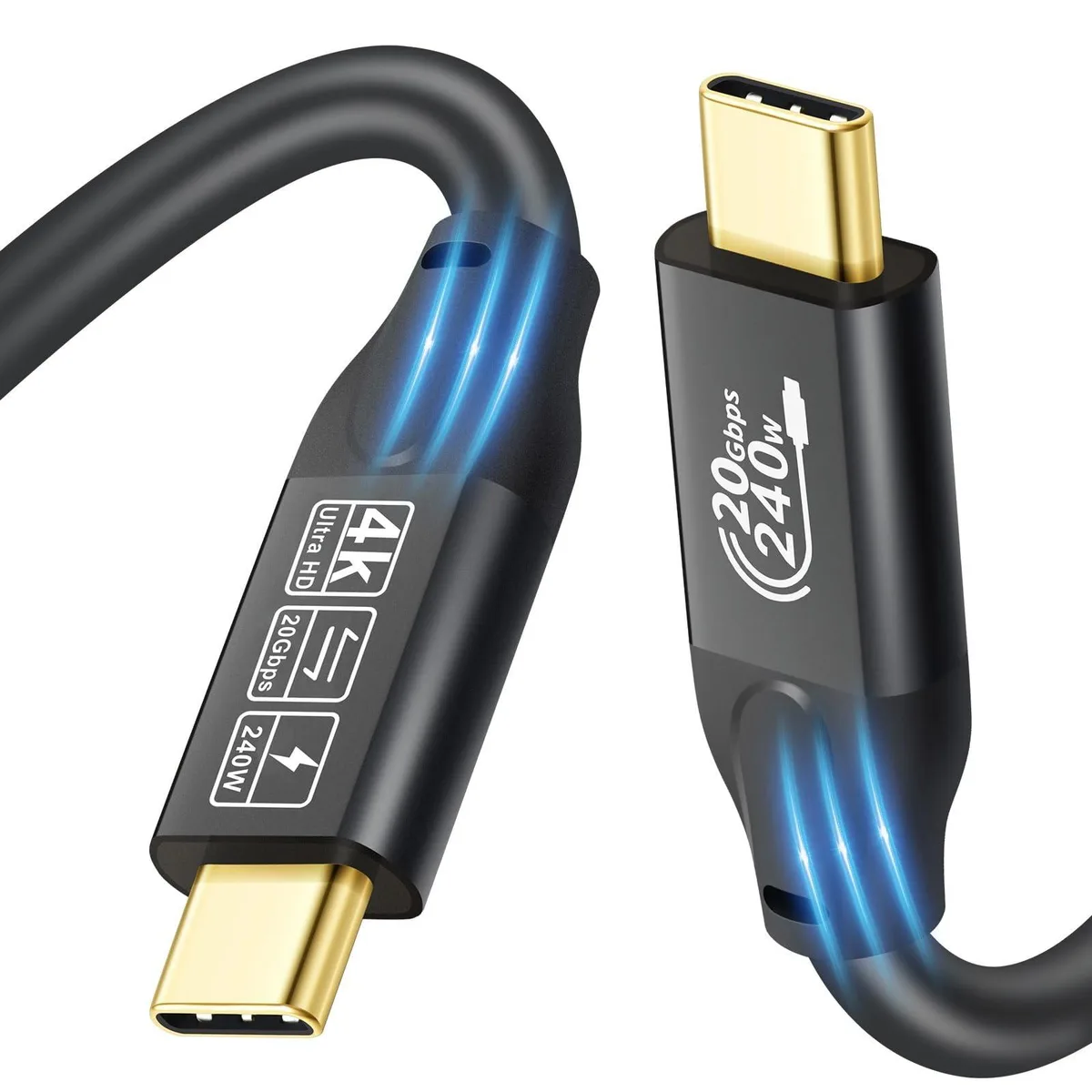 BUCIER BUCIER F0404 USB C cable 240W 20Gbps 2 m black — product photo