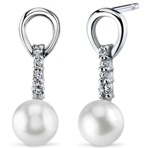 Oravo Oravo SE8344 6.5mm Freshwater White Pearl Drop Earrings — product photo