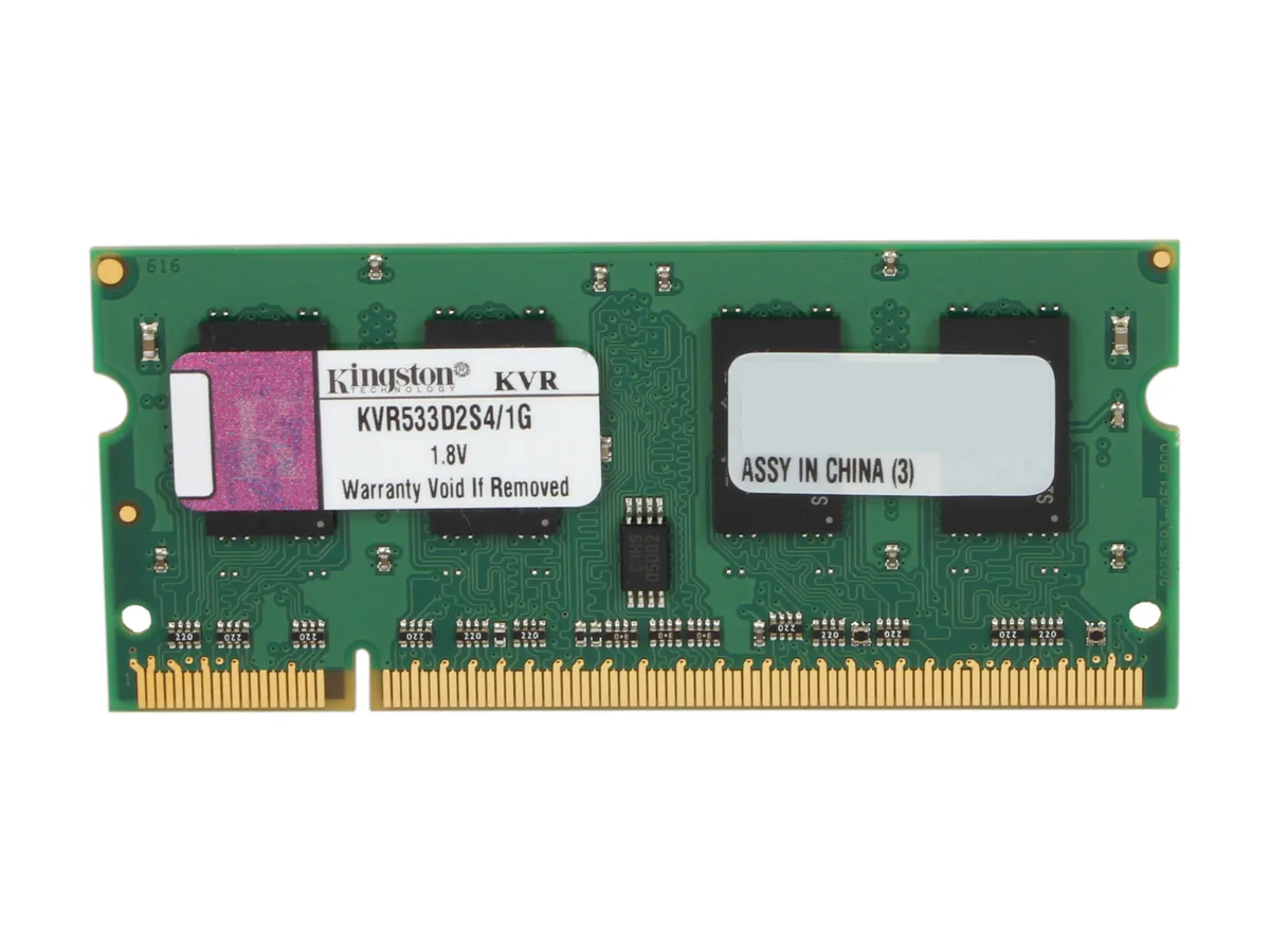 Kingston Technology Corp. Kingston Technology Corp. KVR533D2S4/1G 1GB DDR2 533 laptop RAM — product photo