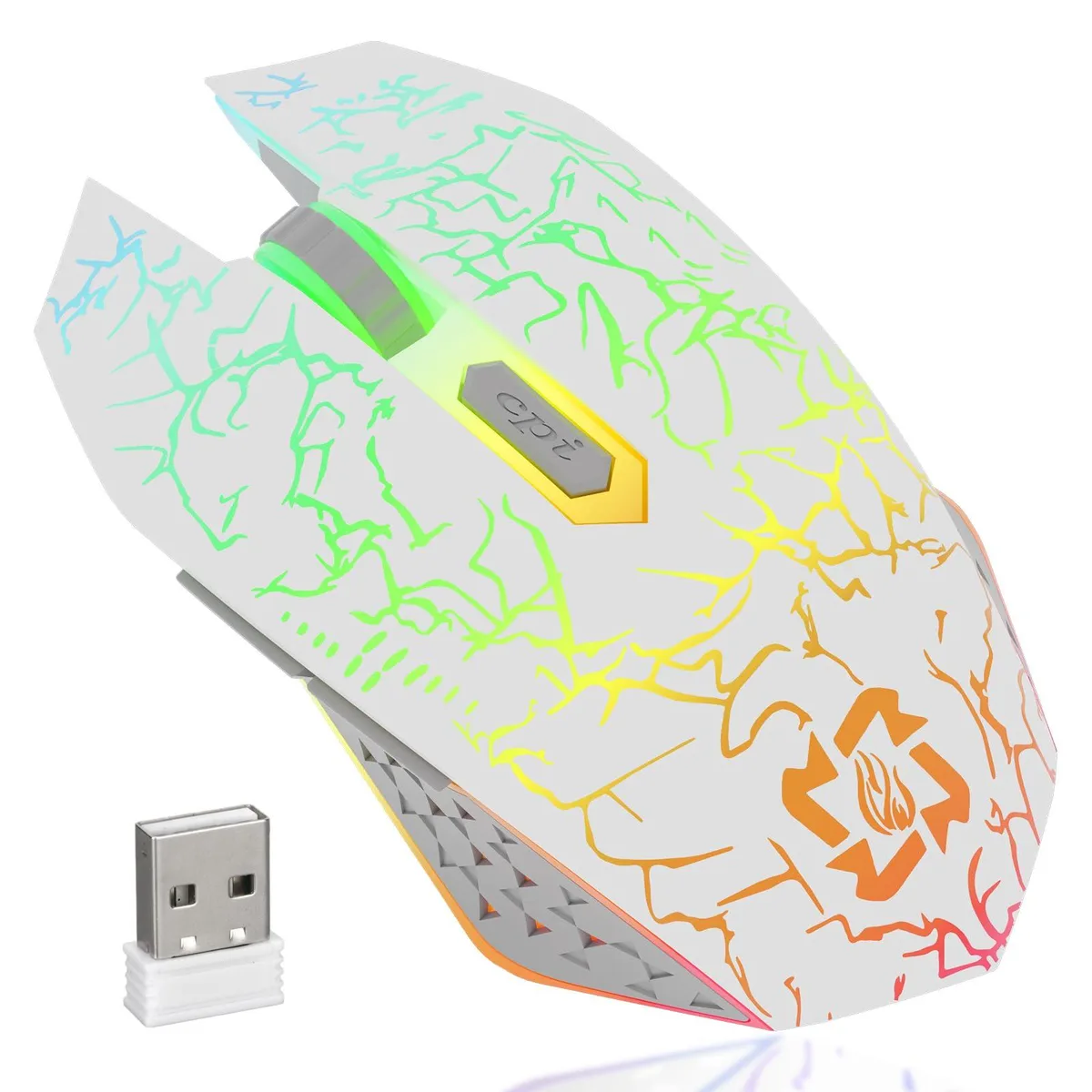  MELOGAGA White Gaming Mouse 1600 DPI 6 Buttons — product photo