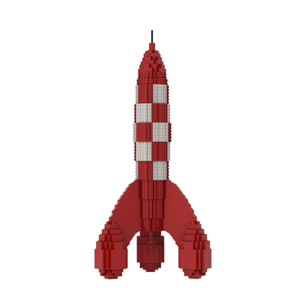 ZITIANYOUBUILD ZITIANYOUBUILD 1525 Red White Checkered Moon Rocket Educational Building Set — product photo