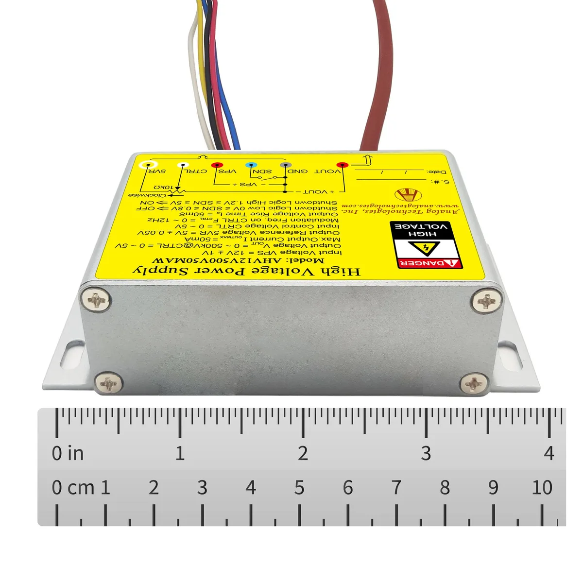 Analog Technologies, Inc. Analog Technologies, Inc. AHV12V500V50MAW DC-DC HV Power Supply Module 12V 500V 50mA — product photo