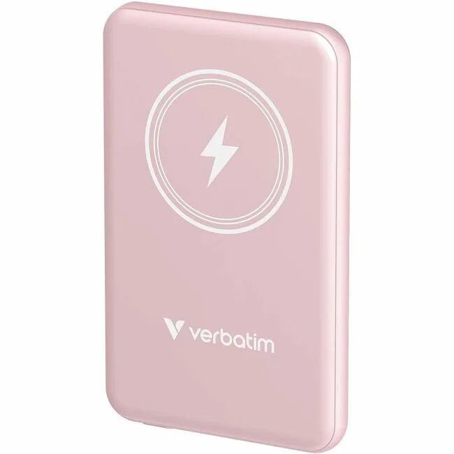 VERBATIM Verbatim Charge 'n' Go Magnetic Wireless Power Bank 5000 mAh 15 W Pink — product photo