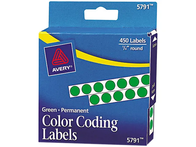Avery Avery 5791 Green 0.25 in 450 labels — product photo