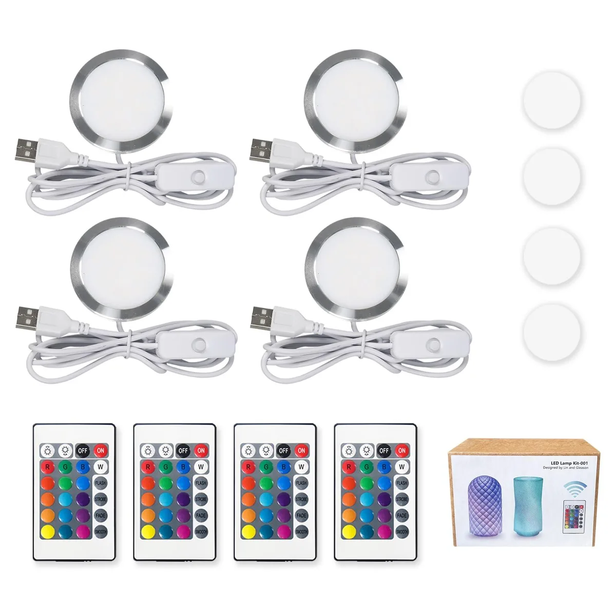 Bulto 4-LED16S-J 4-Piece LED Lamp Kit 16 Color 1.5m USB — product photo