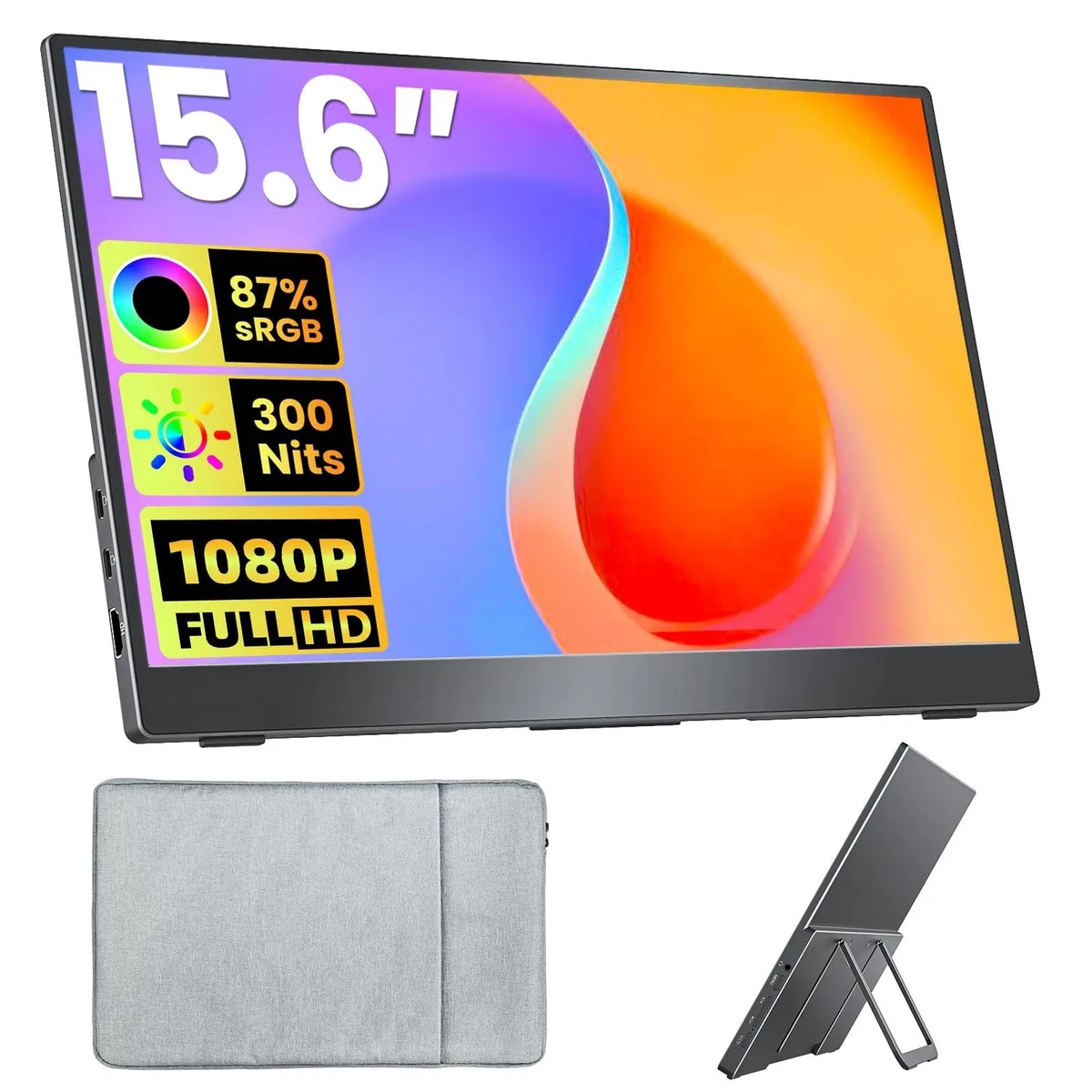 ARCTIC ARCTIC Portable Monitor 15.6 inch FHD 60Hz IPS HDR USB-C HDMI 2 in 1 accessory — product photo