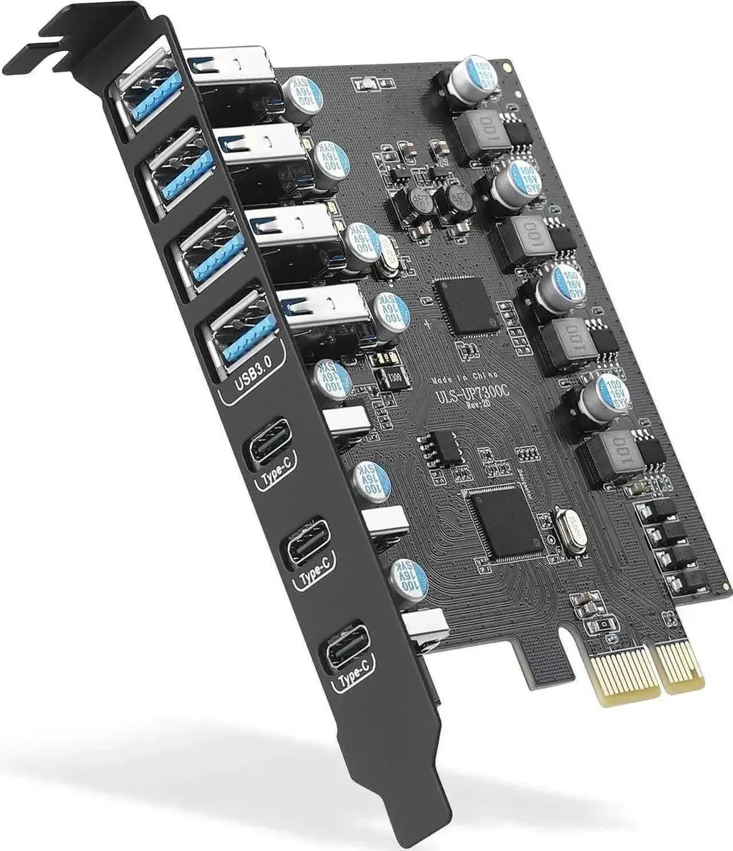 SMUGDESK SMUGDESK 7-Port PCIe USB 3.0 Expansion Card (3×USB-C + 4×USB-A) — product photo