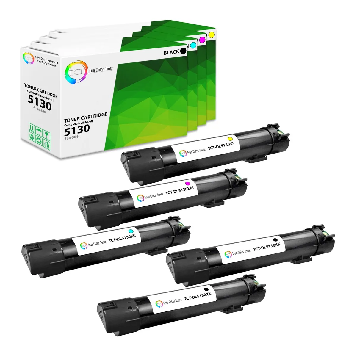 True Color Toner True Color Toner 5130 5 Pack Toner Cartridge 4 Colors — product photo