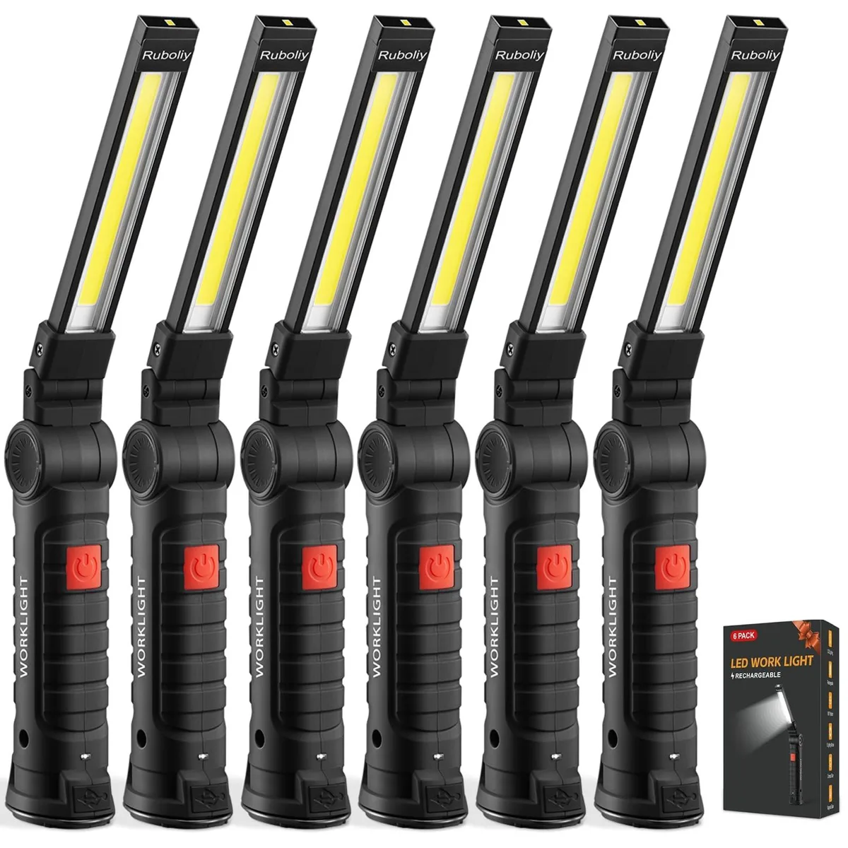 DNBeffulgent DNBeffulgent Work Light 6-pack magnetic rechargeable 360° rotation 5 modes 140g 5.8in — product photo