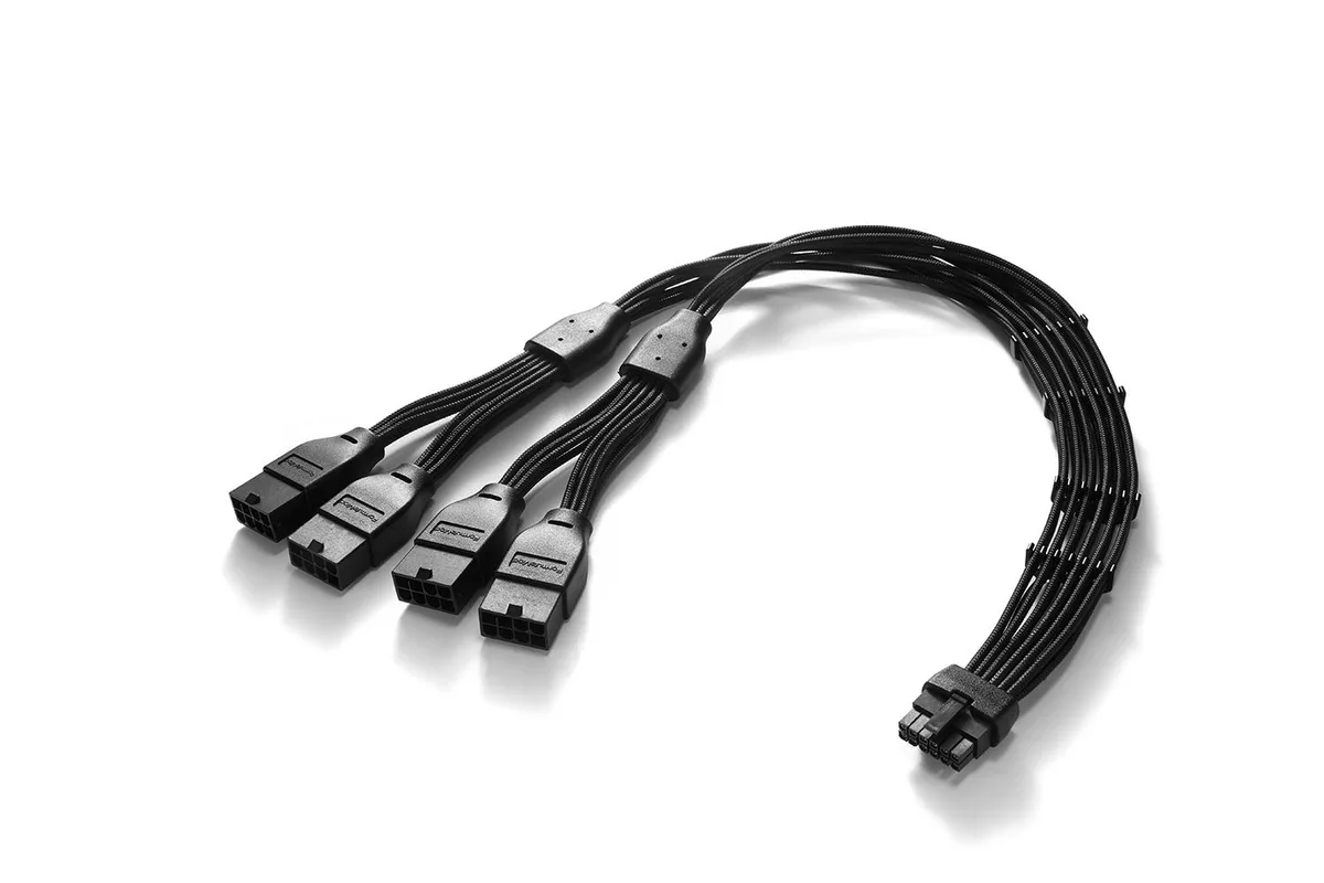 FormulaMod FormulaMod 16AWG 12VHPWR 12+4 Pin to 4x 8 Pin PCIe 5.0 Extension Cable 17.7 inch Black — product photo